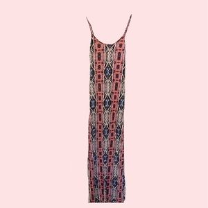 FOREVER 21 TRIBAL PRINT MAXI DRESS (XS)